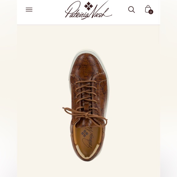 Patricia Nash Uma map pattern leather sneakers - Picture 2 of 10